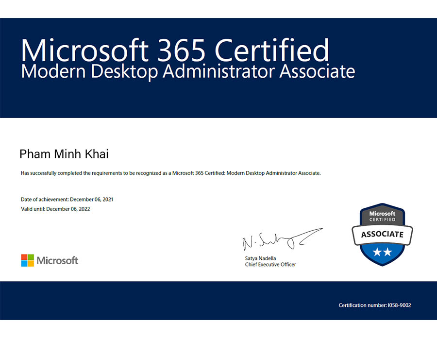 Microsoft Modern Desktop Administrator Associate